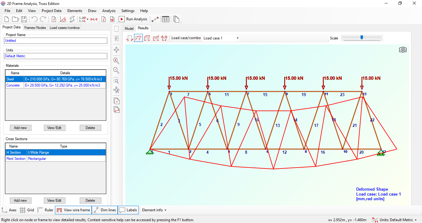 2D Frame Analysis Truss Edition screenshot