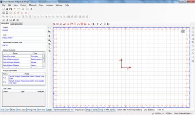 Cross Section Analysis & Design main screen