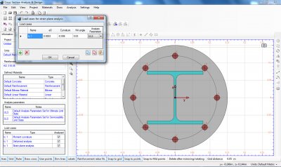 Definition of a load case for the estimation of the developed biaxial forces under the give neutral plain (Strain at origin, Curvature, Orientation) for the Analysis Parameters set ULS.