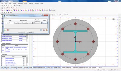 Definition of an Interaction load case in terms of Moment about Y vs. Moment about Z axis, for the Analysis Parameters set ULS