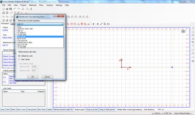 Supported standard for reinforced concrete design are AASHTO, UBC, AS 3600, IS 456, ACI 318, BS 8110, CSA A233, EC2, NZS 3101 and CP 65