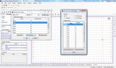 All major rebar sets are included in the application