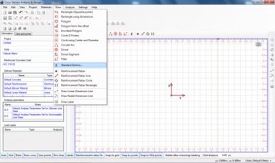 All common shapes can be used to draw the geometry of the cross section, just like using a CAD application