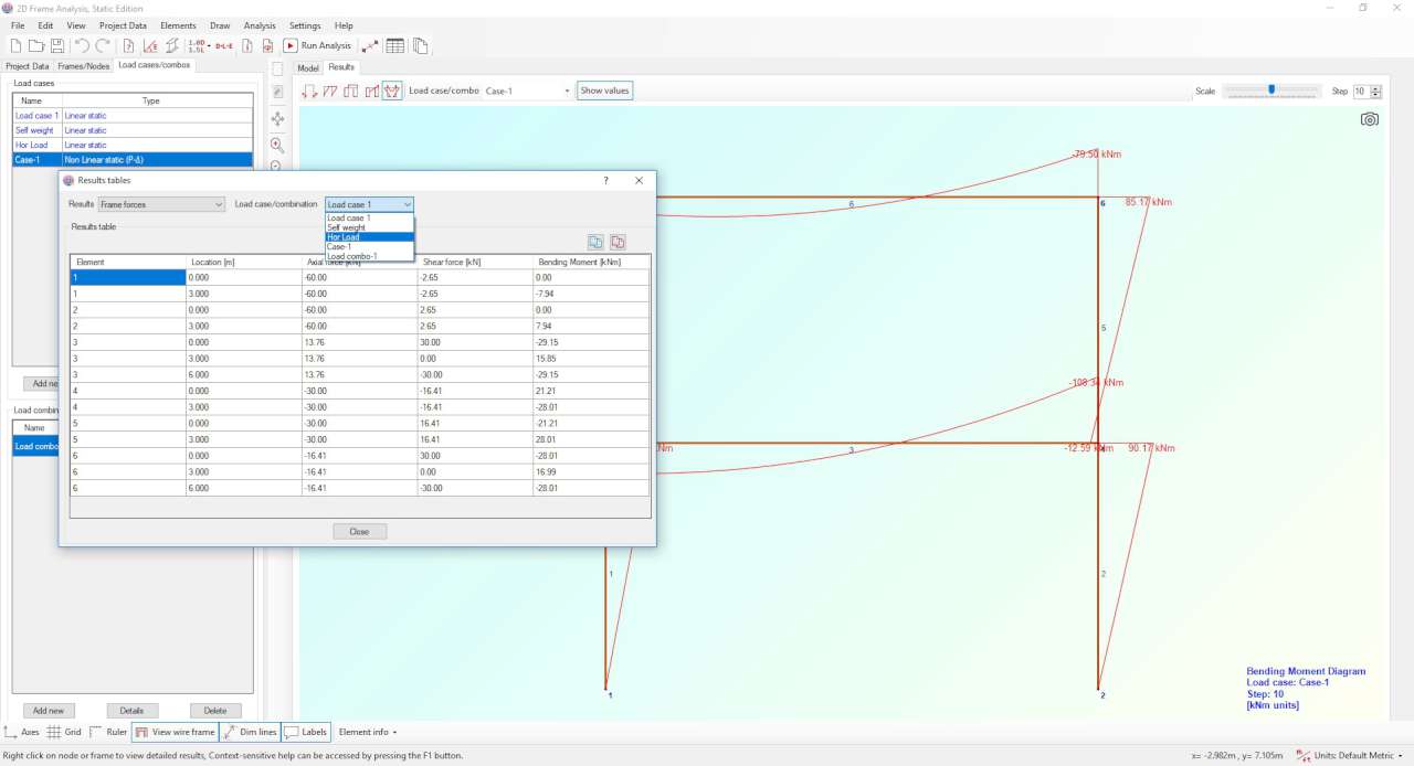 Tabular representation of resutls, exportable to Excel