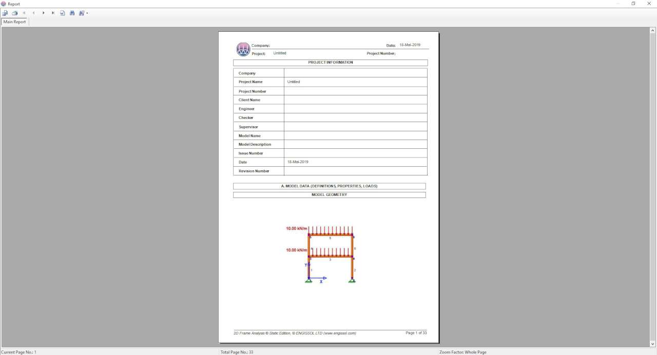 Calculation report, exportable to PDF, Word, Excel