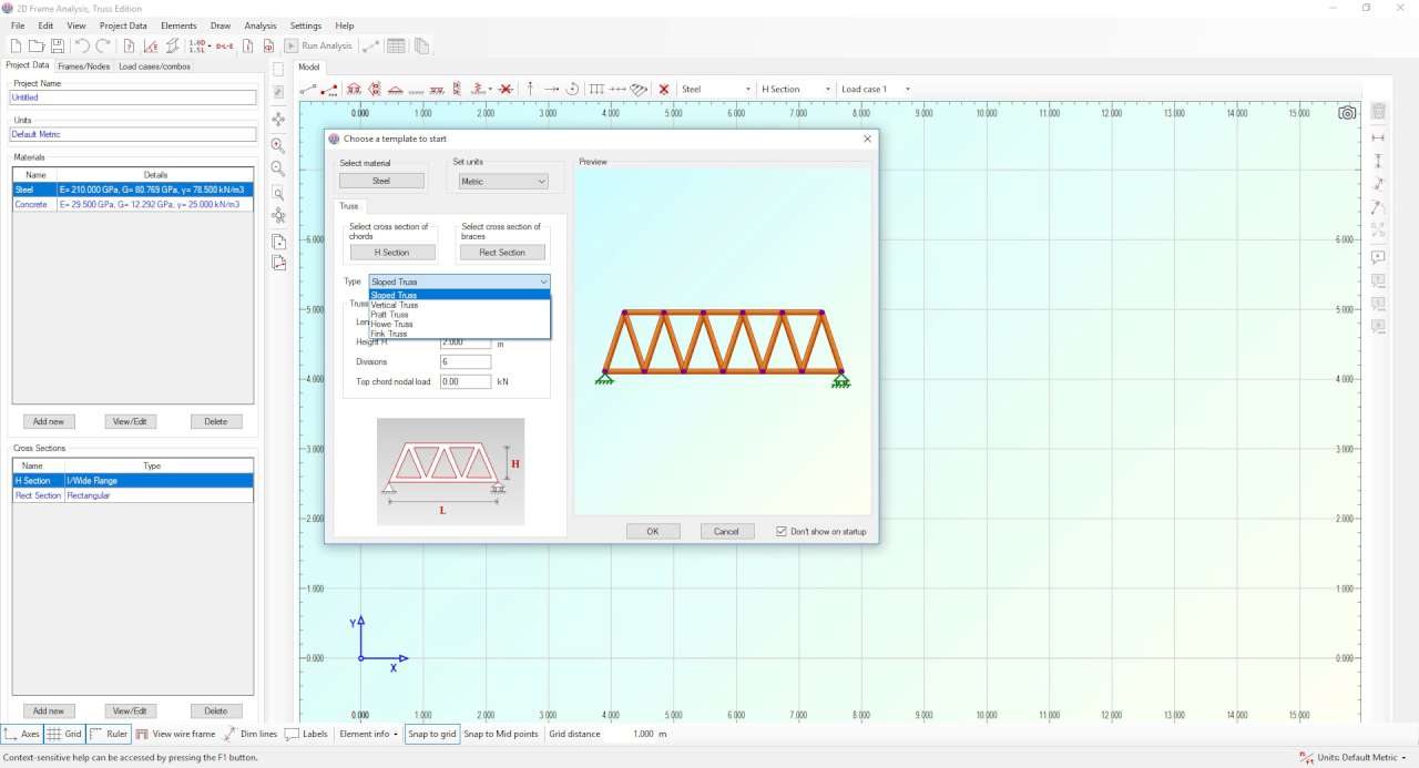 Creation of a new truss from template