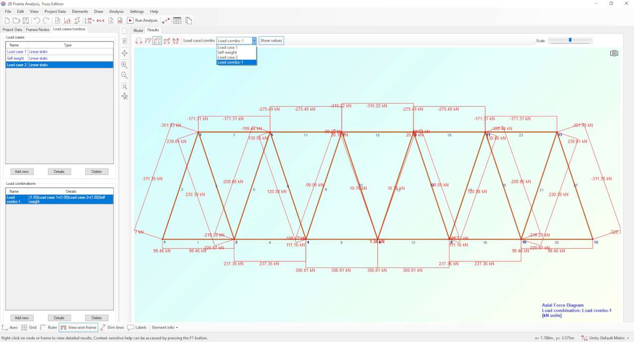 Axial force diagram