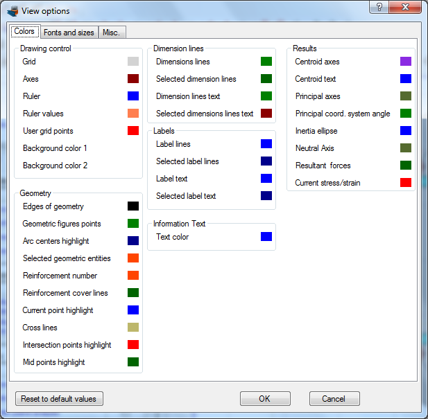 View options