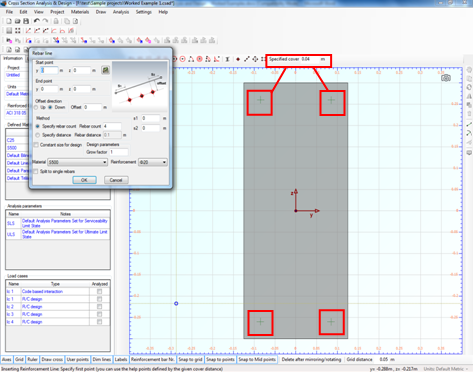 Inserting reinforcement bar line