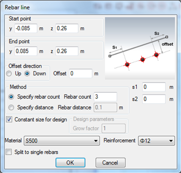 Setting constant size of reinforcement bars