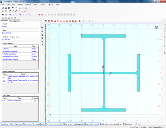 Cross section geometry after mirroring the right tee section part