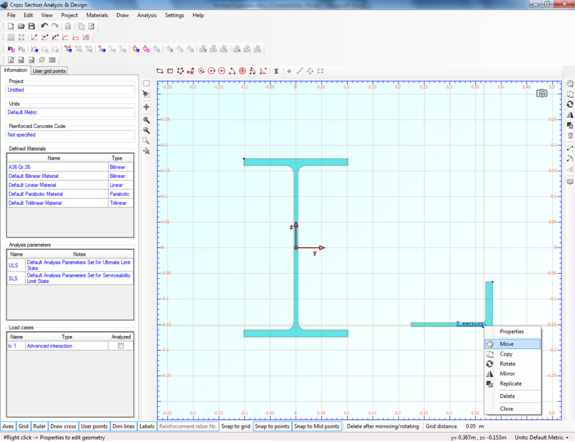 Placing tee section next to W section web