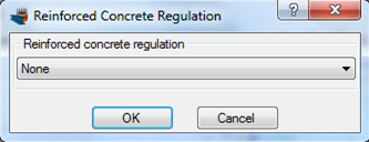 Setting reinforced concrete regulation to None, as the cross section does not contain any concrete part