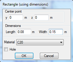 Drawing the rectangle that corresponds to the web of the timber section