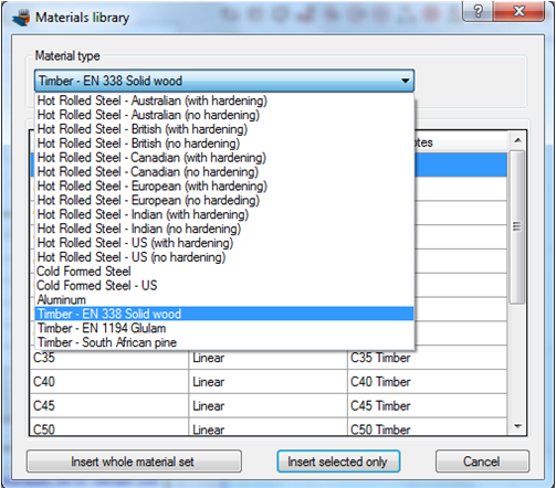 Importing a wood grade from the EN338 library