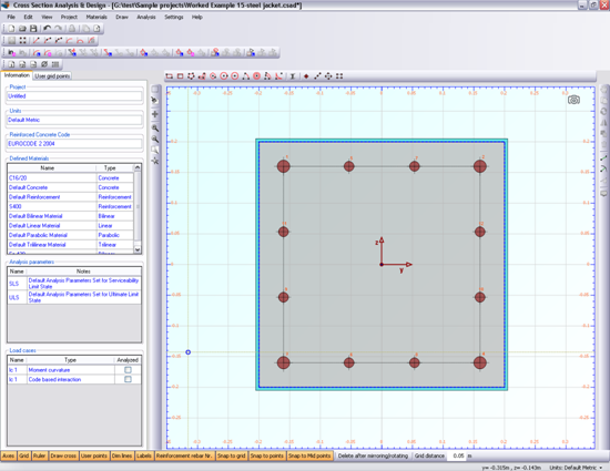 Jacketed column geometry on drawing area