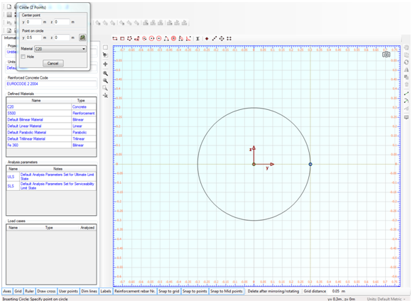 Drawing concrete circular section part