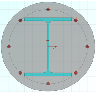 Geometry of composite cross section with encased steel section